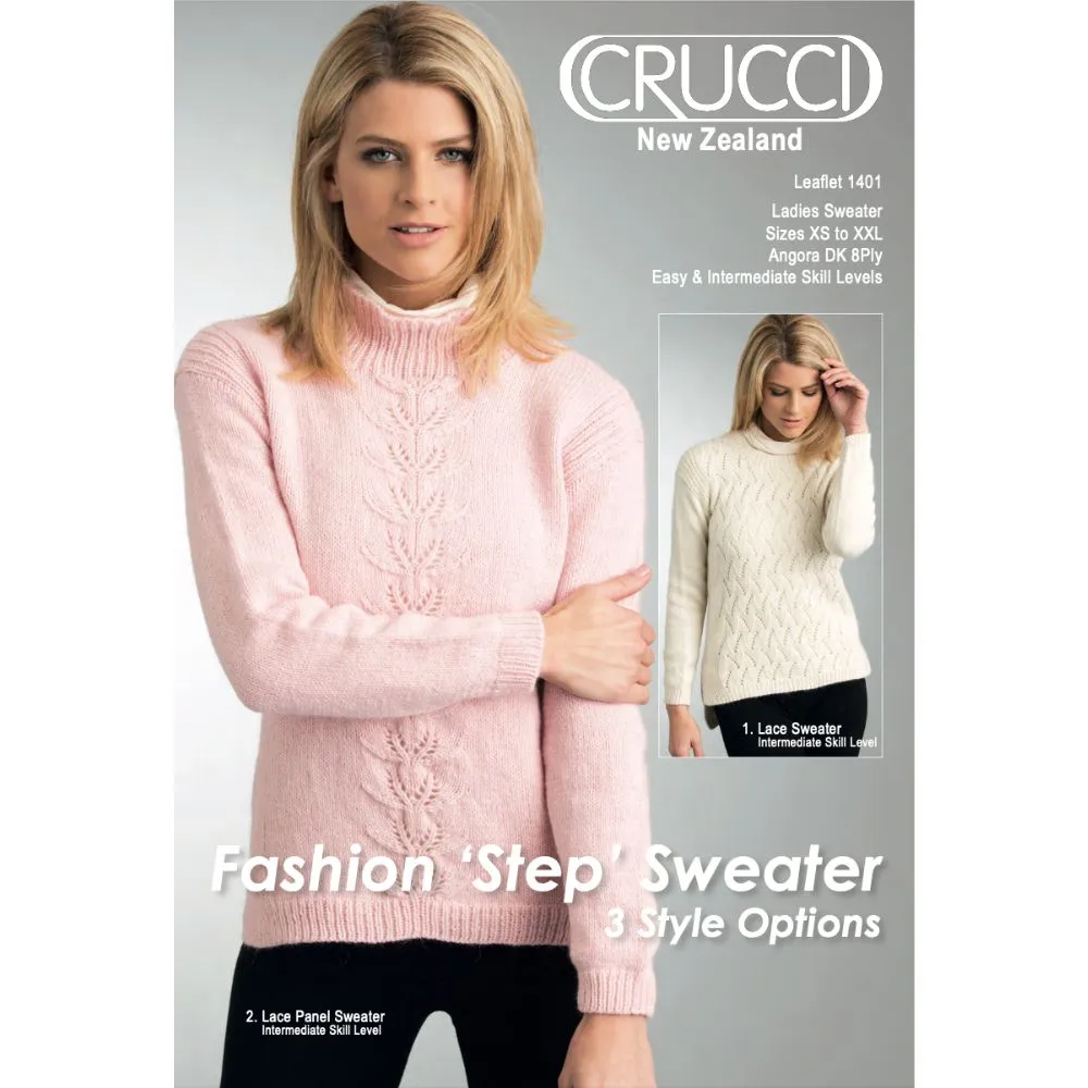 Ladies Sweater Knitting Pattern (CRU1401)