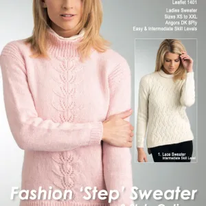 Ladies Sweater Knitting Pattern (CRU1401)