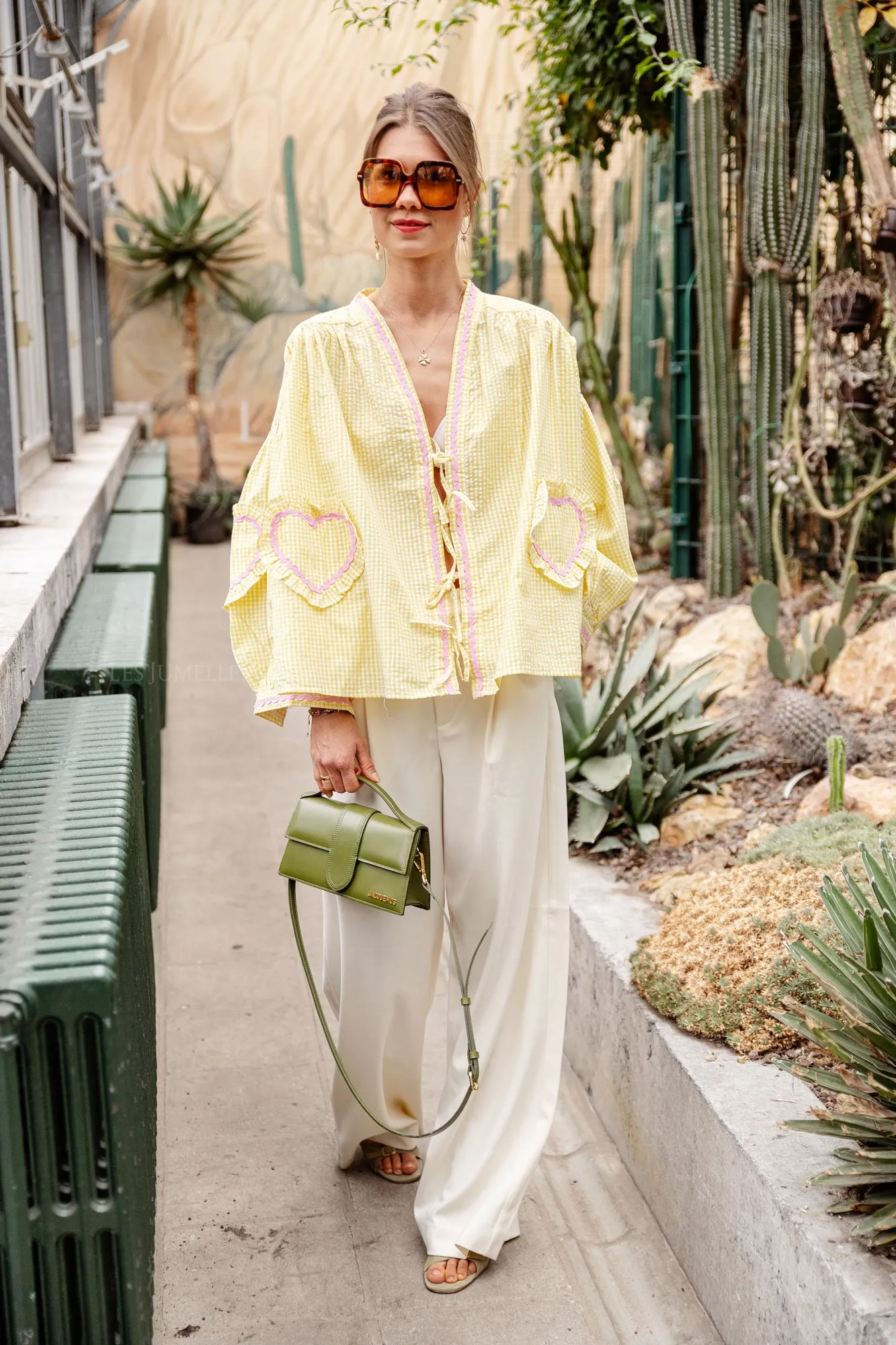 Lilou cotton frill shirt yellow