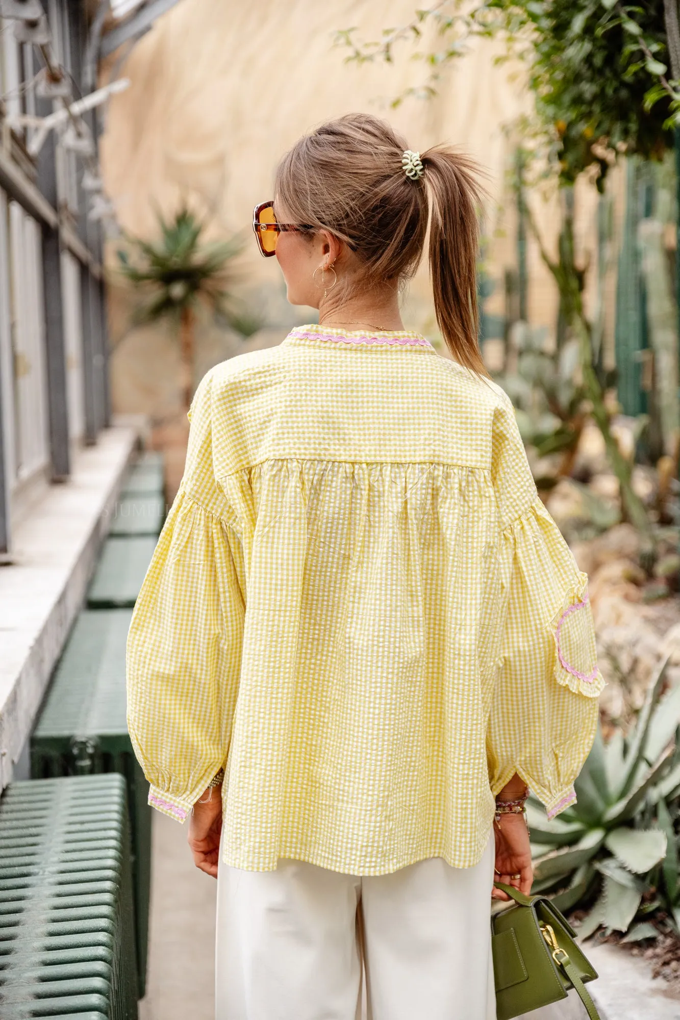 Lilou cotton frill shirt yellow