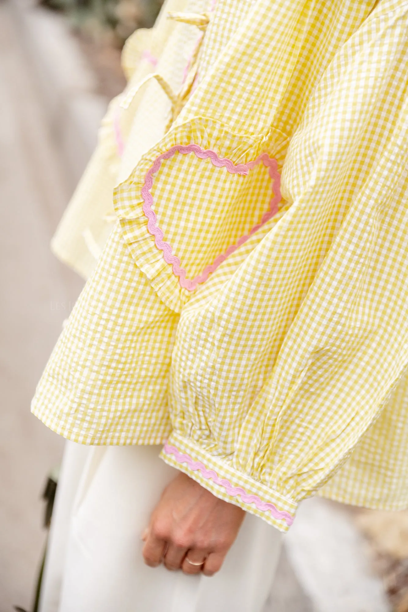 Lilou cotton frill shirt yellow