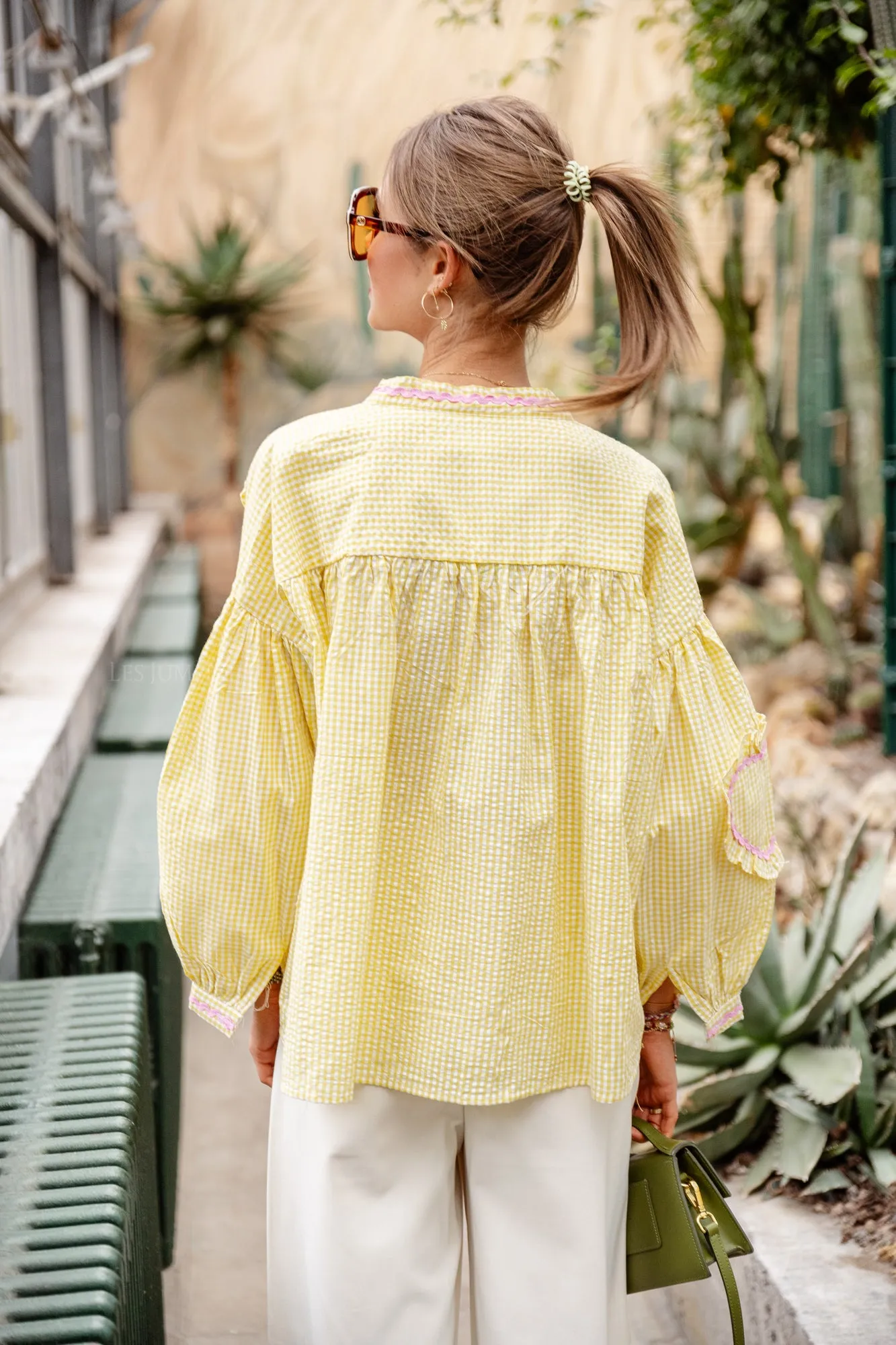 Lilou cotton frill shirt yellow