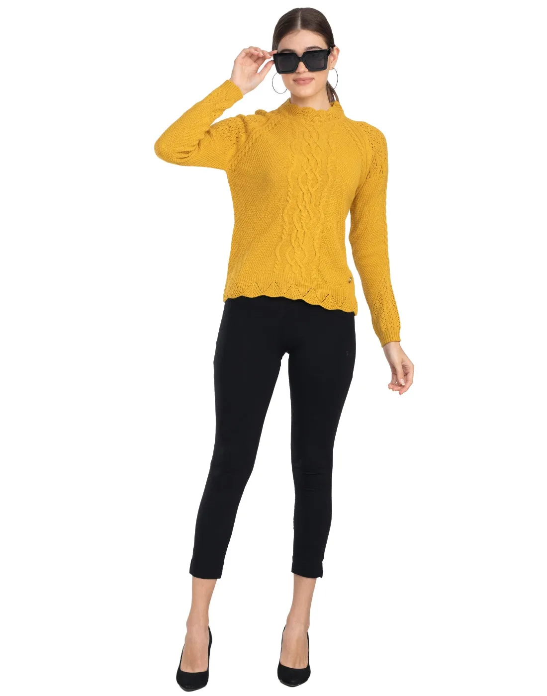 Moda Elementi Knitted sweaters pullover styles Yellow