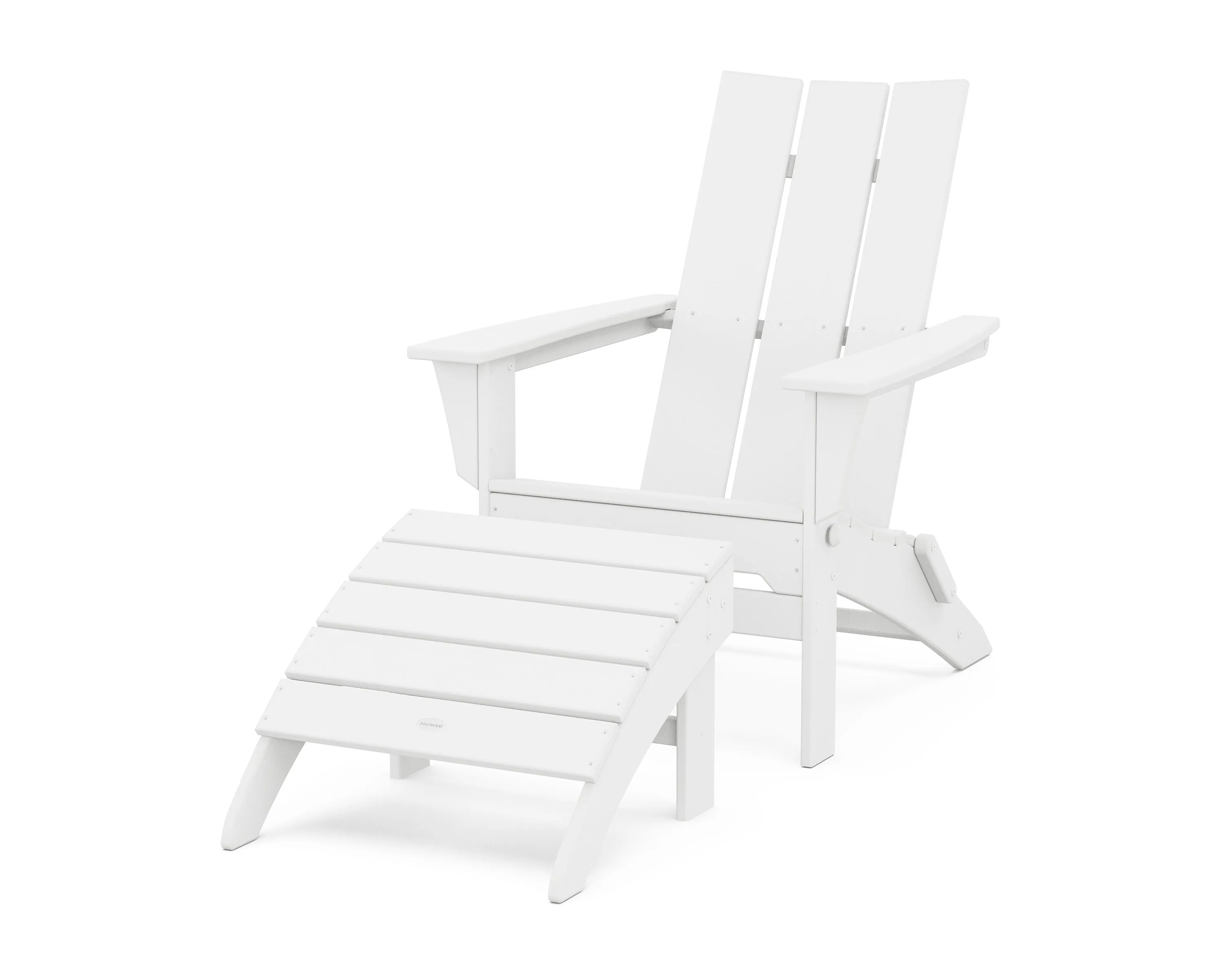 Modern Folding Adirondack Chair 2-Piece Set with Ottoman