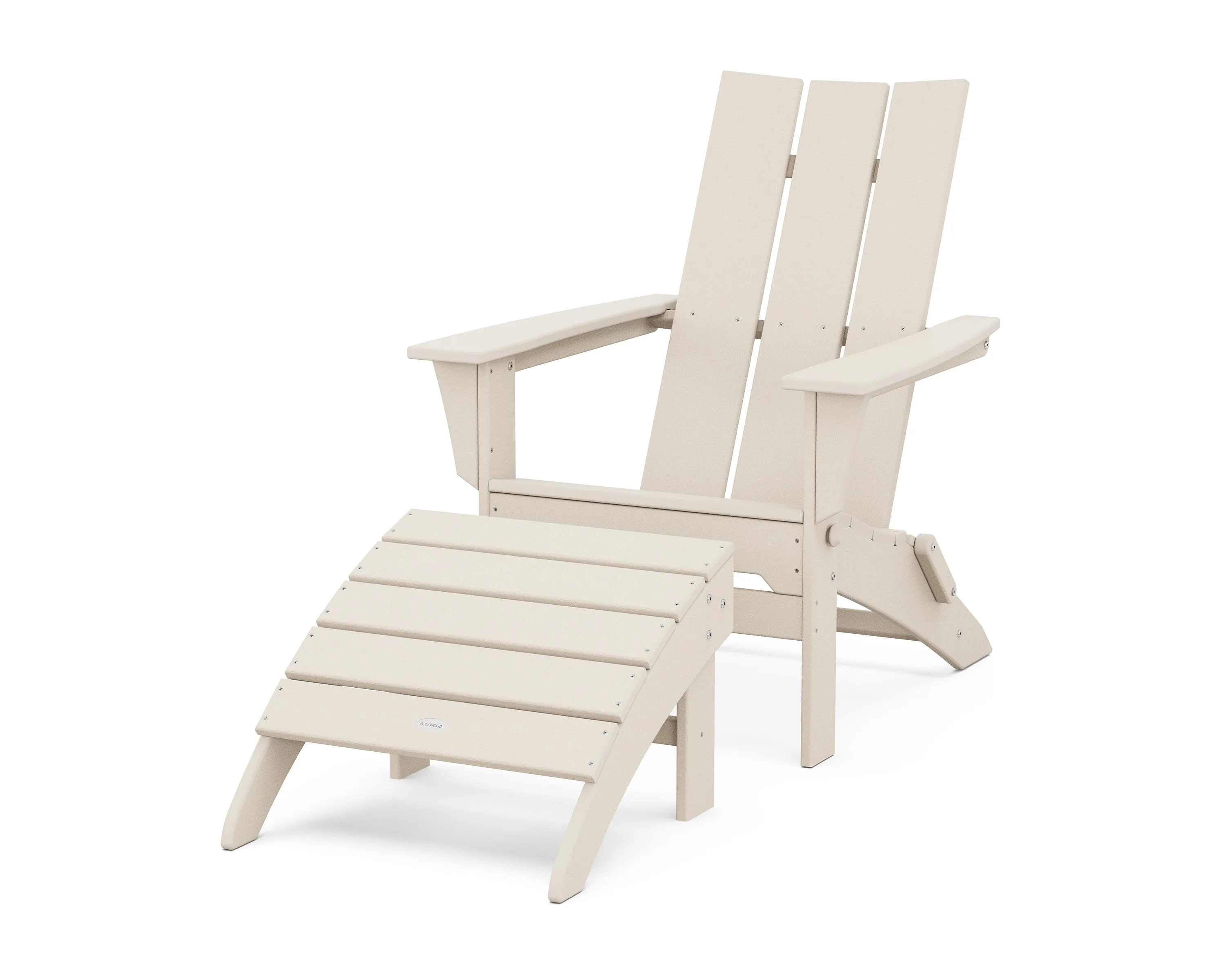 Modern Folding Adirondack Chair 2-Piece Set with Ottoman