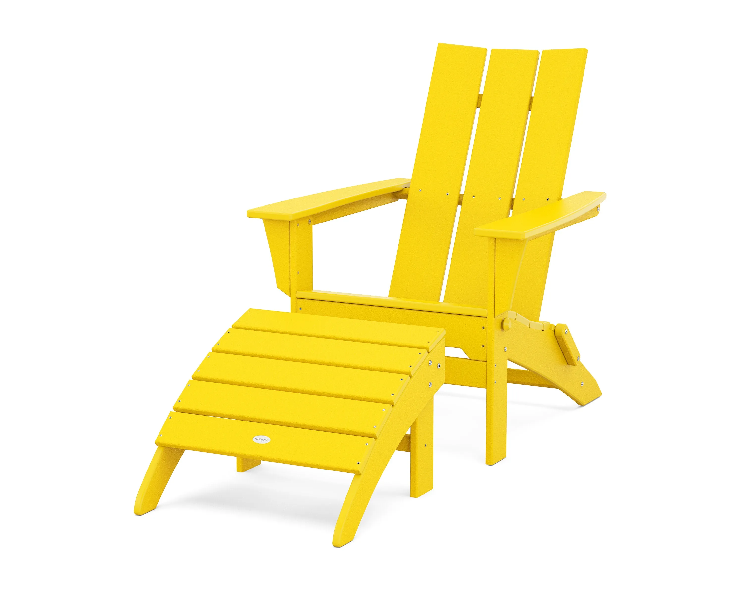 Modern Folding Adirondack Chair 2-Piece Set with Ottoman