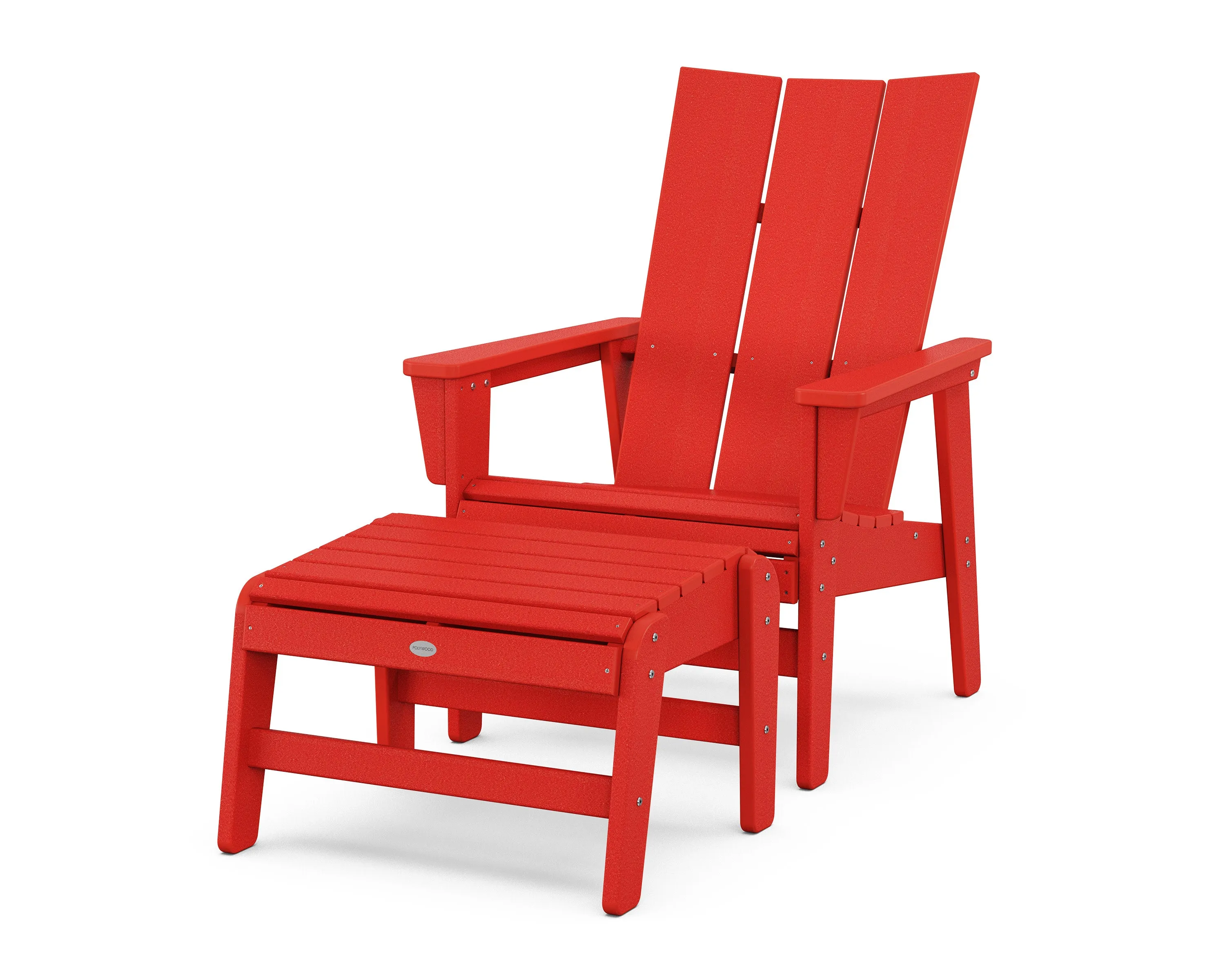 Modern Grand Upright Adirondack Chair with Ottoman