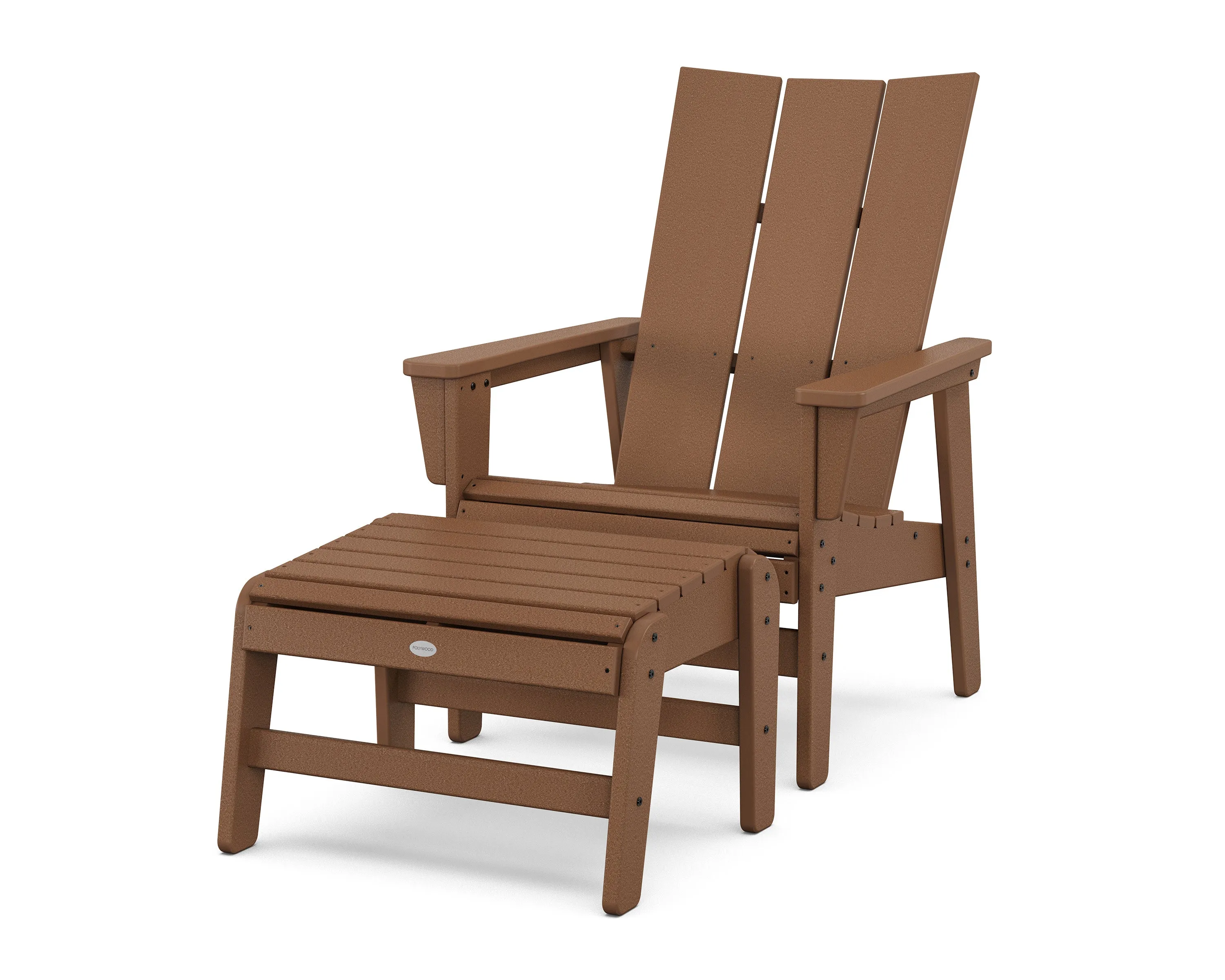 Modern Grand Upright Adirondack Chair with Ottoman