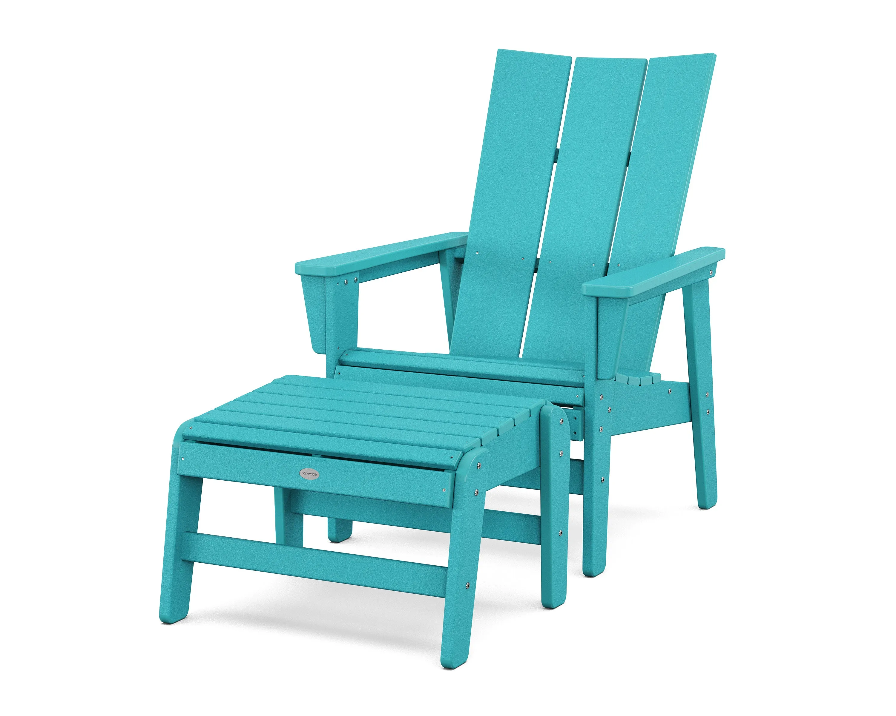 Modern Grand Upright Adirondack Chair with Ottoman