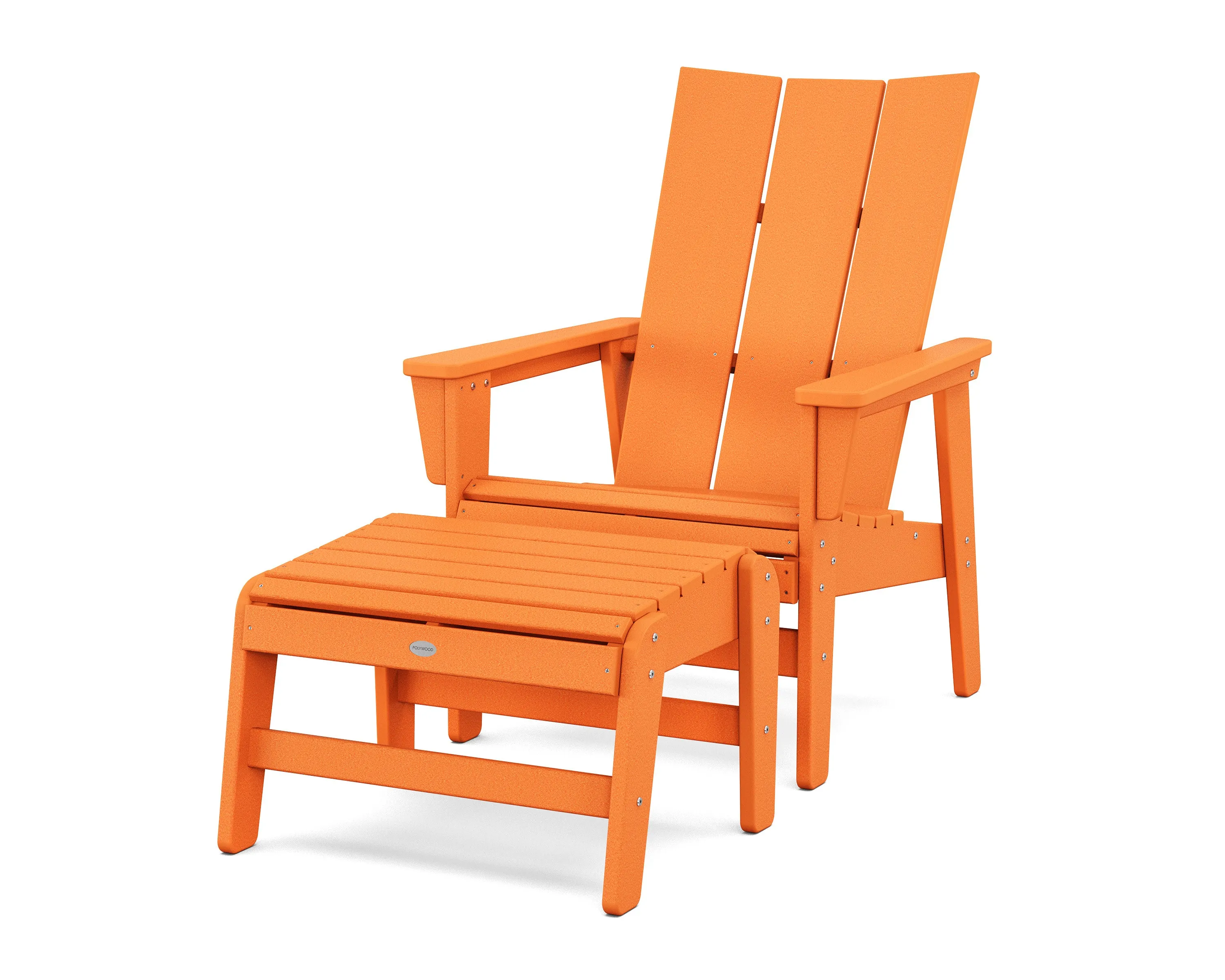 Modern Grand Upright Adirondack Chair with Ottoman