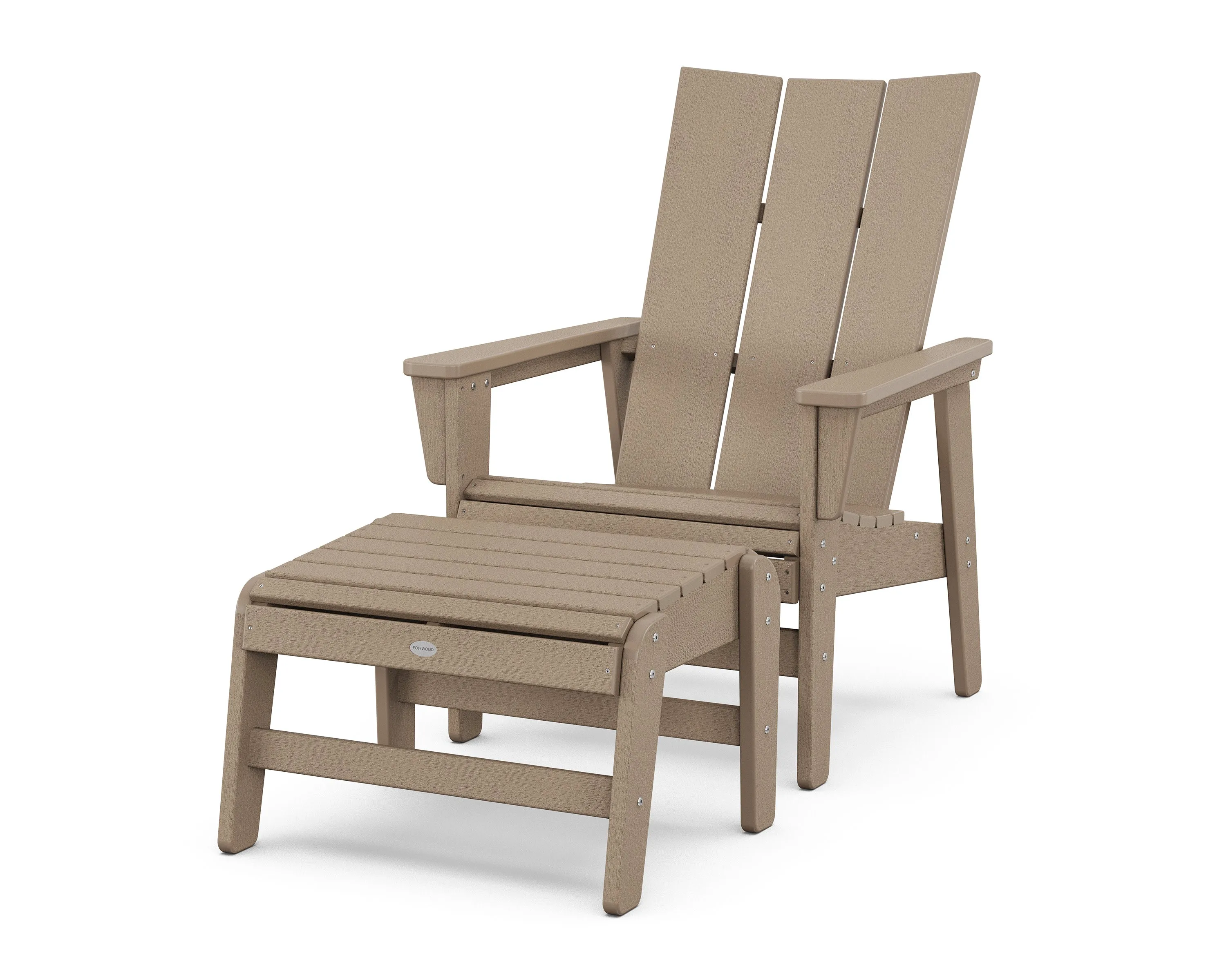 Modern Grand Upright Adirondack Chair with Ottoman