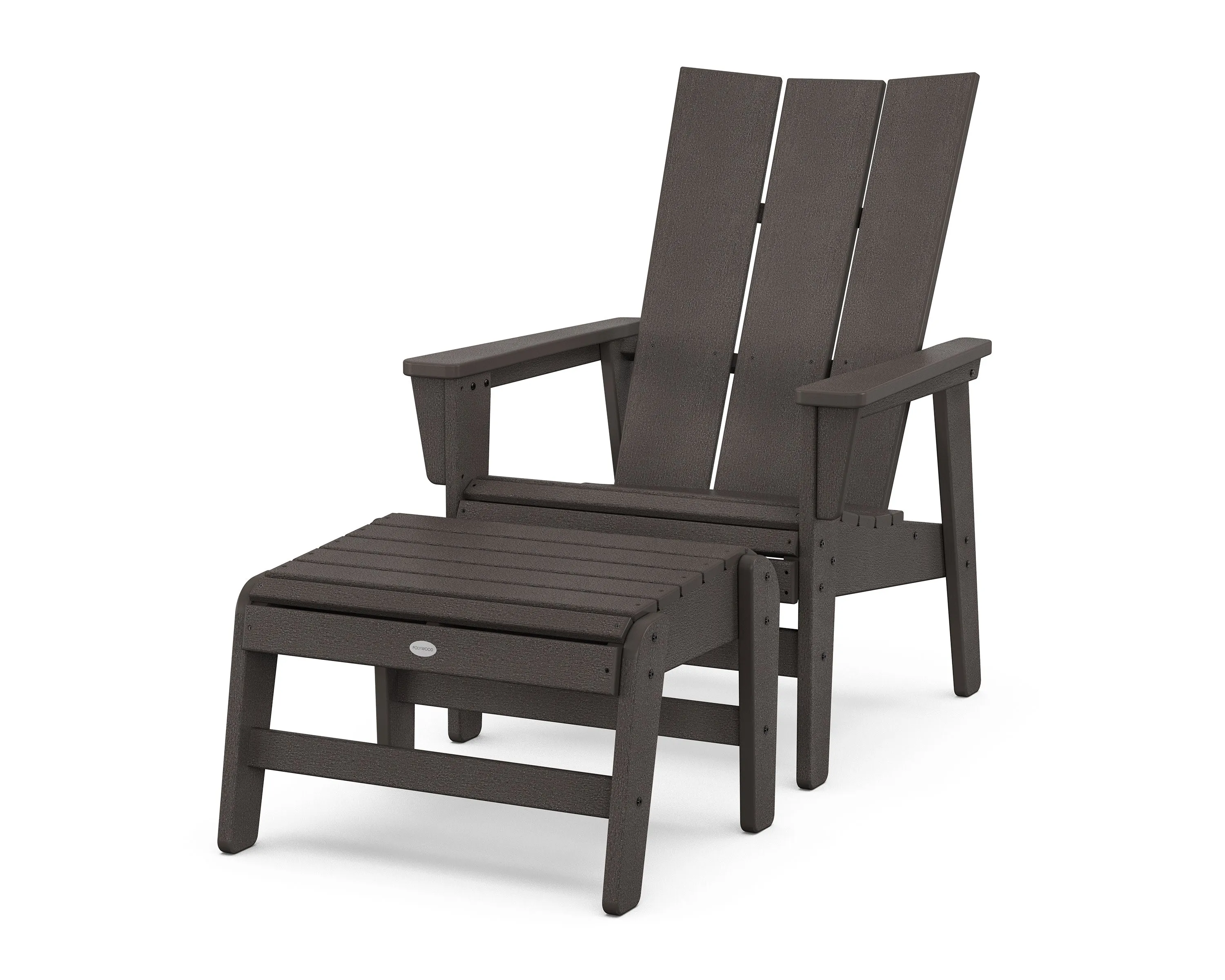 Modern Grand Upright Adirondack Chair with Ottoman