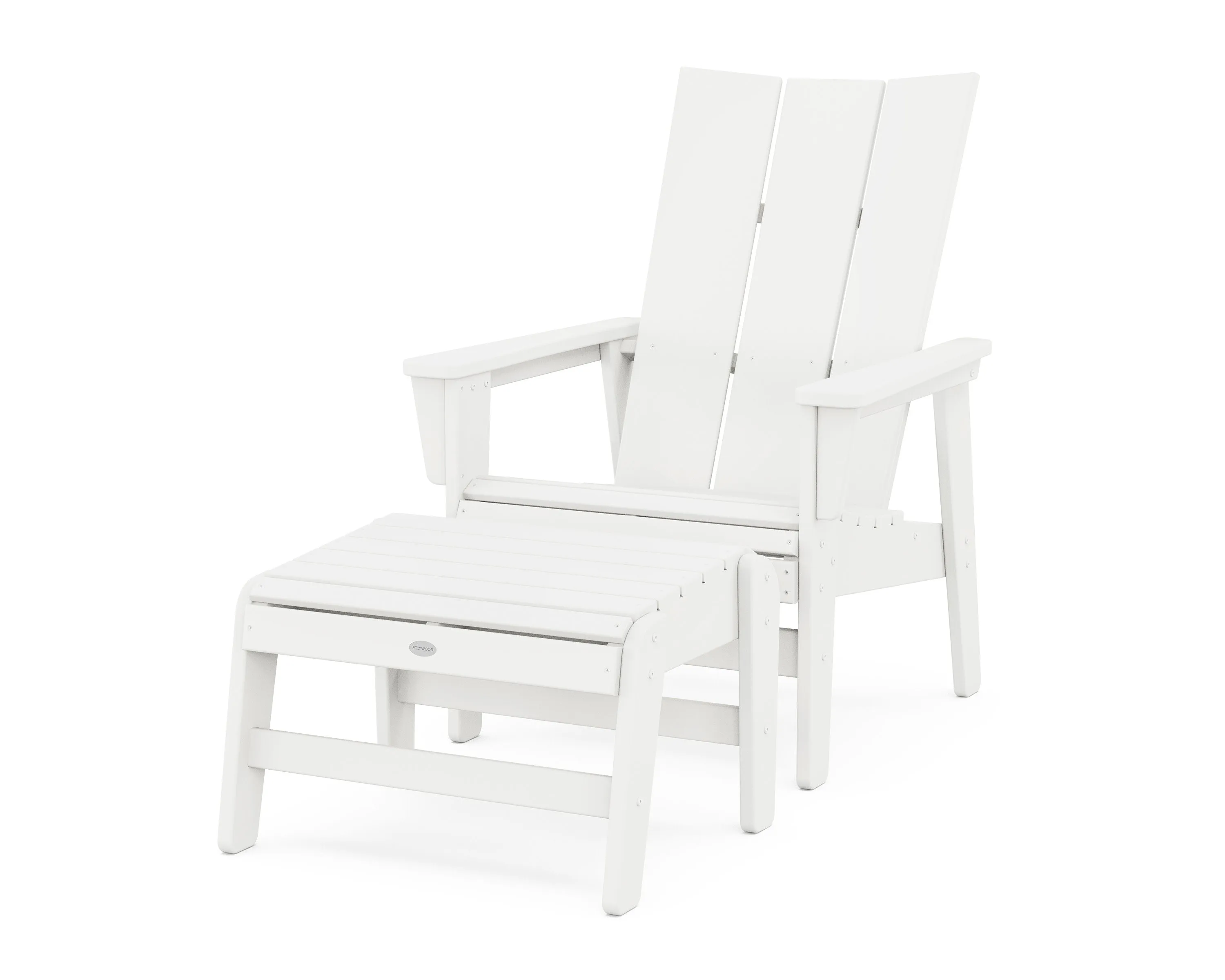 Modern Grand Upright Adirondack Chair with Ottoman