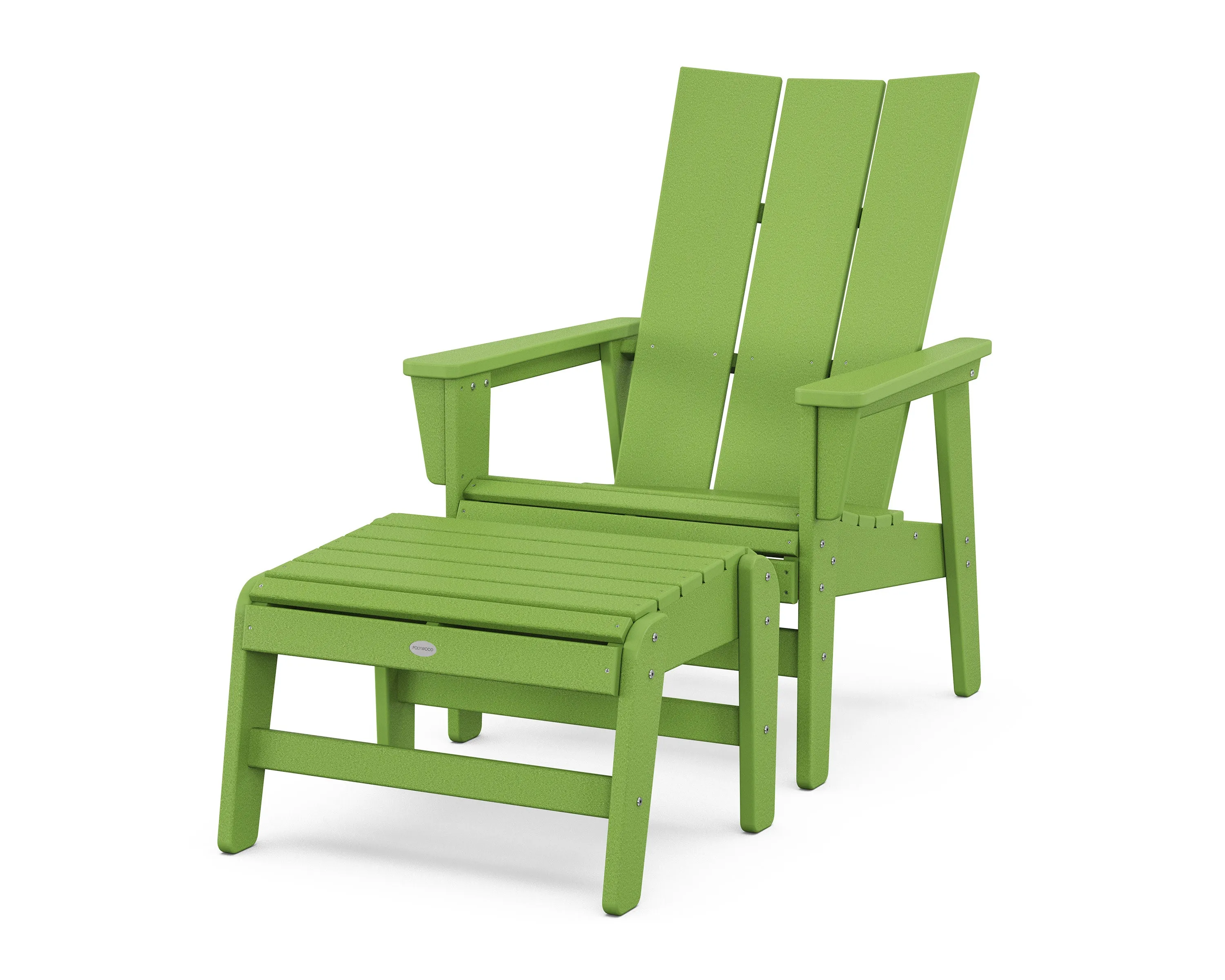 Modern Grand Upright Adirondack Chair with Ottoman