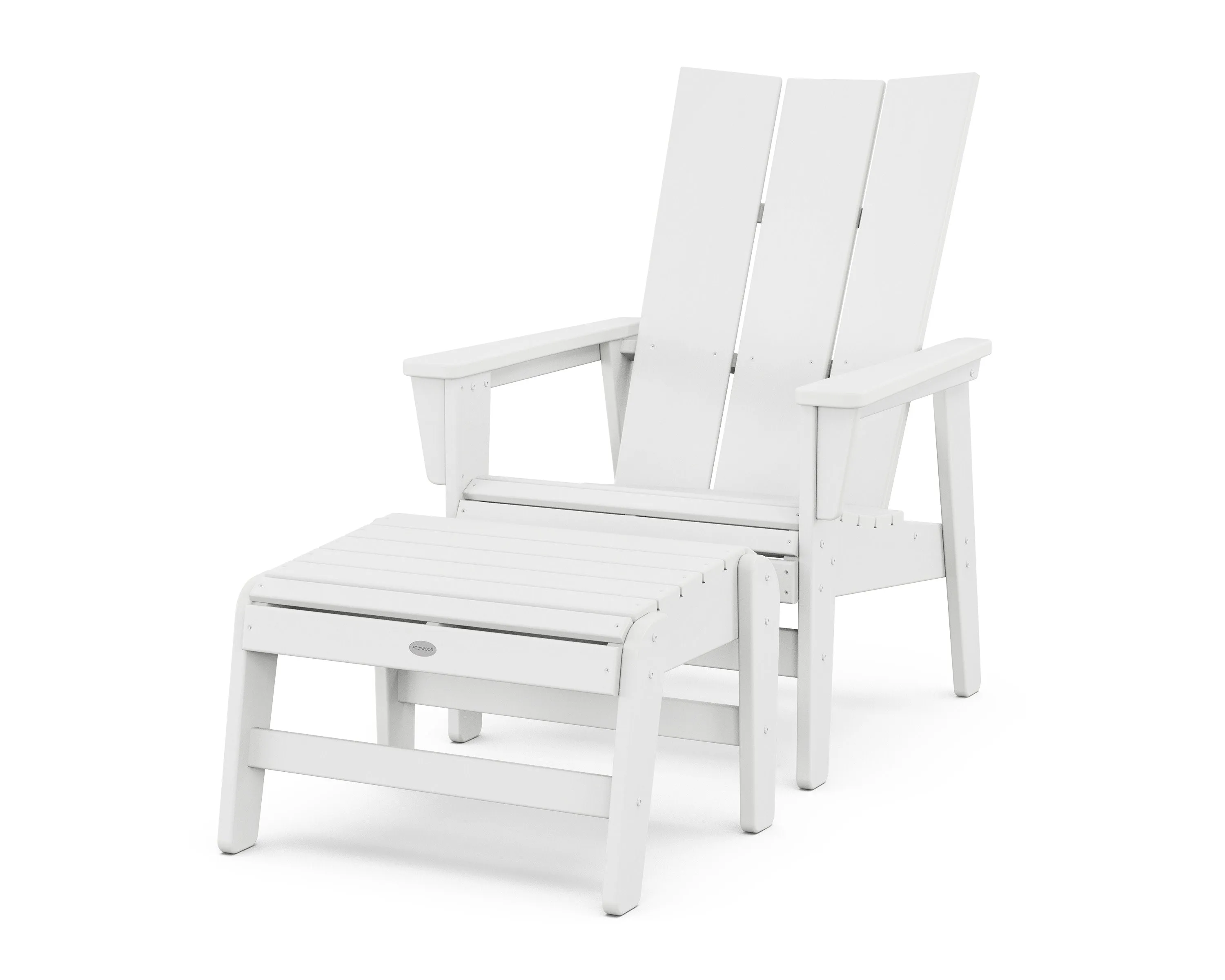 Modern Grand Upright Adirondack Chair with Ottoman