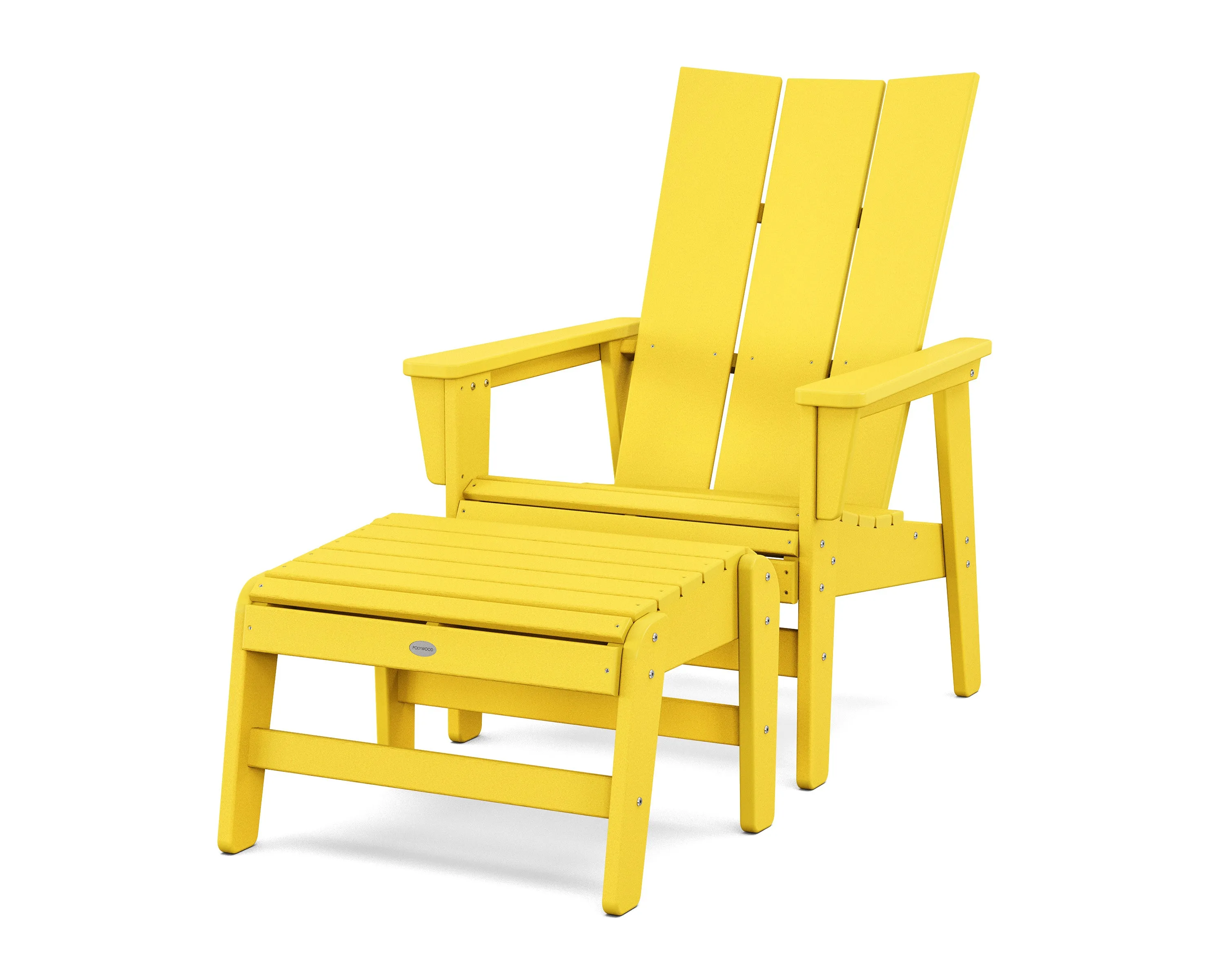 Modern Grand Upright Adirondack Chair with Ottoman