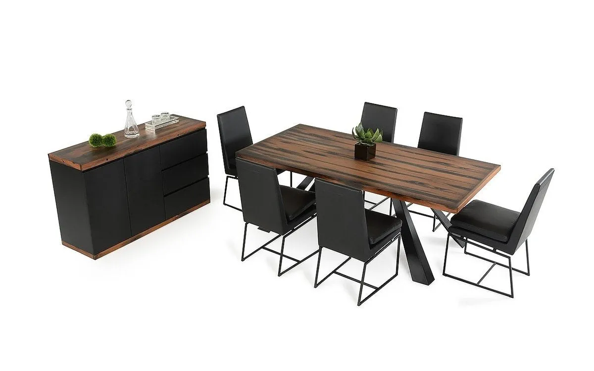 Modrest Norse Modern Black & Ship Wood Buffet