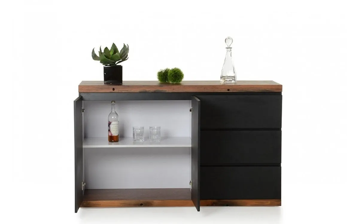 Modrest Norse Modern Black & Ship Wood Buffet