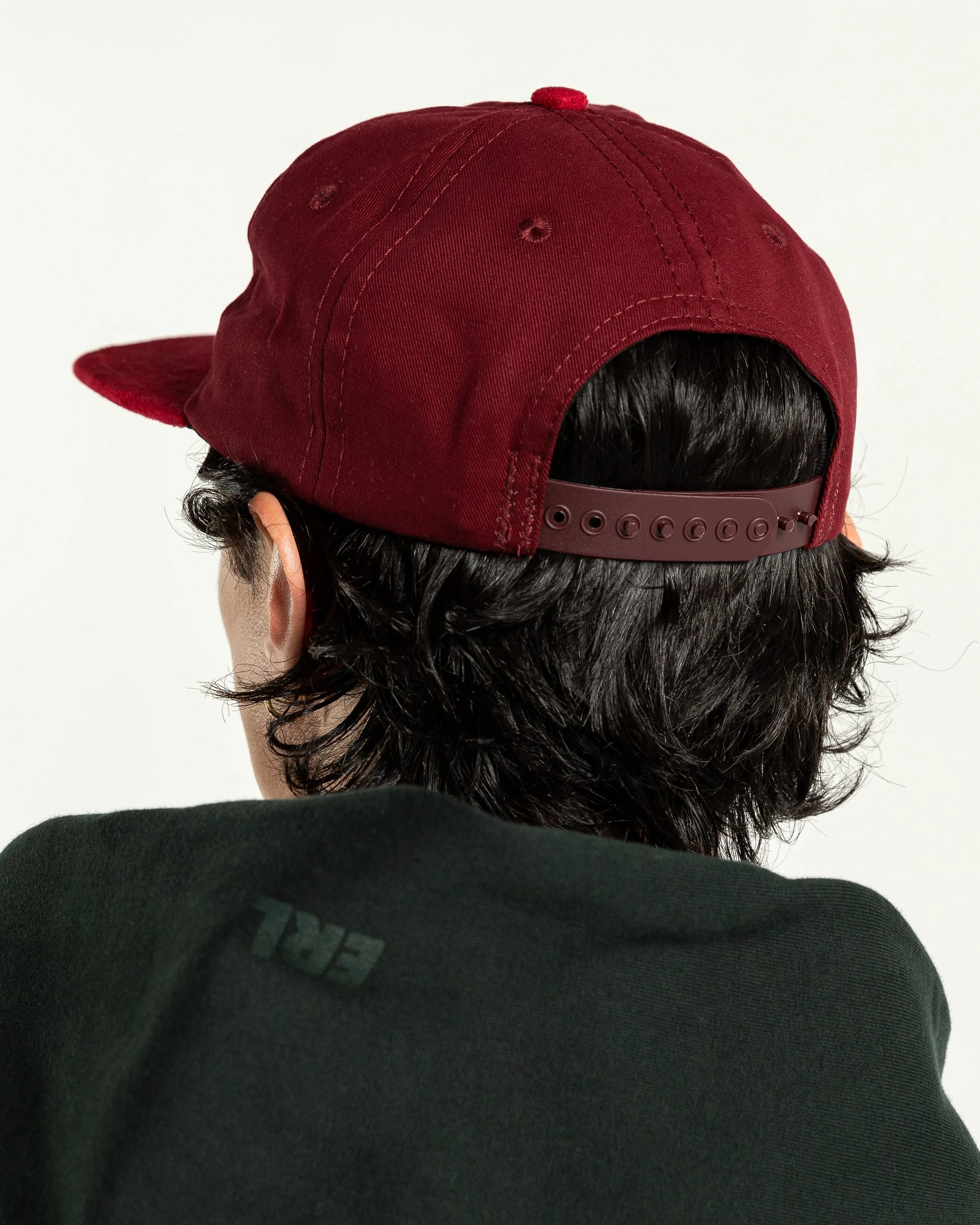 Moleskin Suede Six Panel in Red