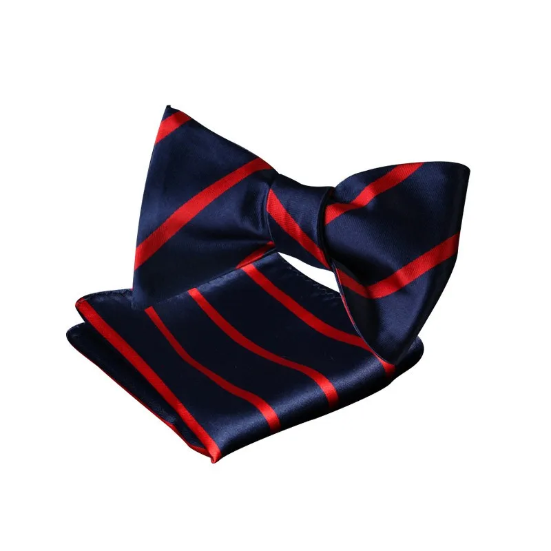 Navy and Red Striped Pocket Square