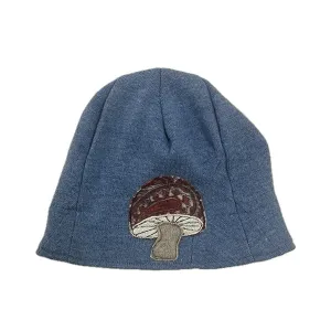 NEW! Wool Hat in Blue with Mushroom by Sardine Clothing Co.