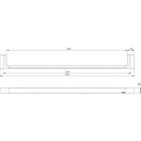 Phoenix Gloss Single Towel Rail Matte Black 600mm - 800mm