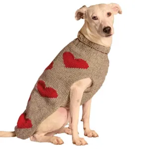 Red Hearts Dog Sweater