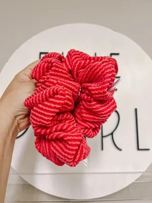 Red Ribbed Oversized Scrunchy