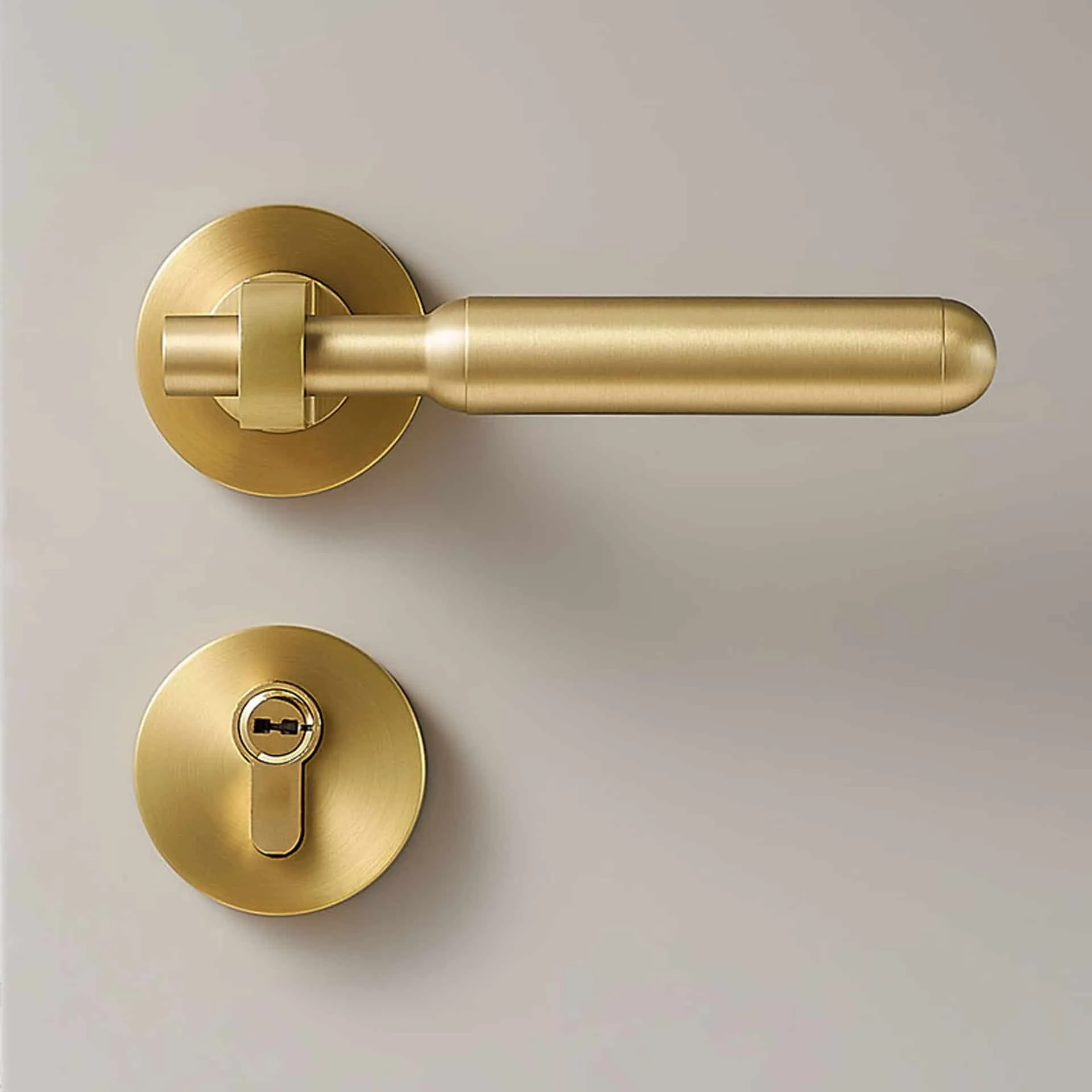 ROL Solid Brass Lever Handle & Lock Set