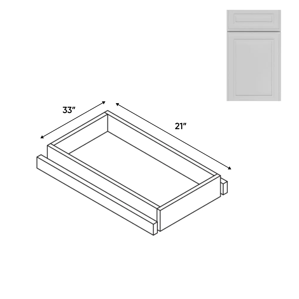 RTA - Elegant Shaker White - Base Roll Out Tray - 29"W x 4.25"H x 21"D