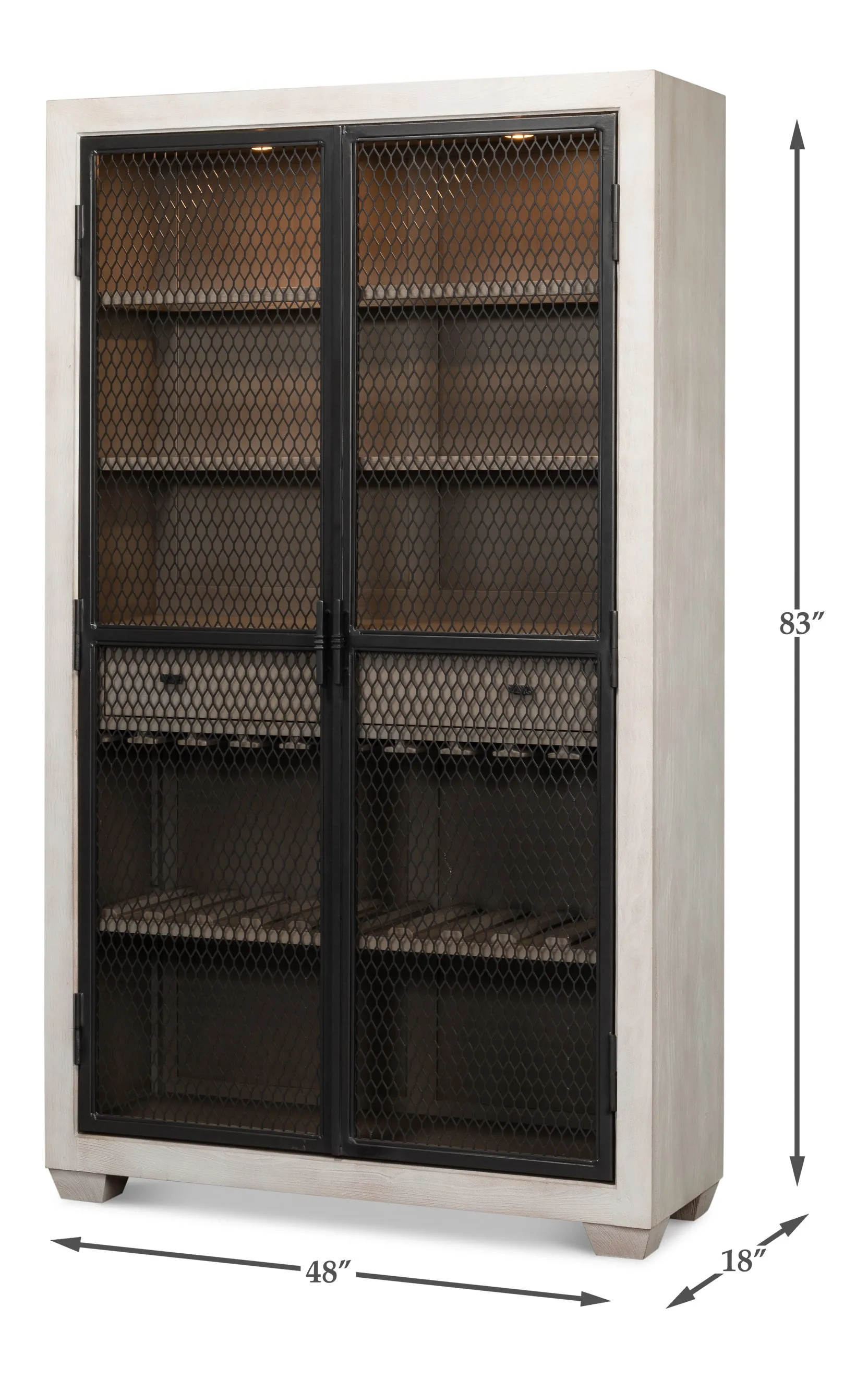 Sarreid - Vineyards Bar Cabinet - White - Traditional