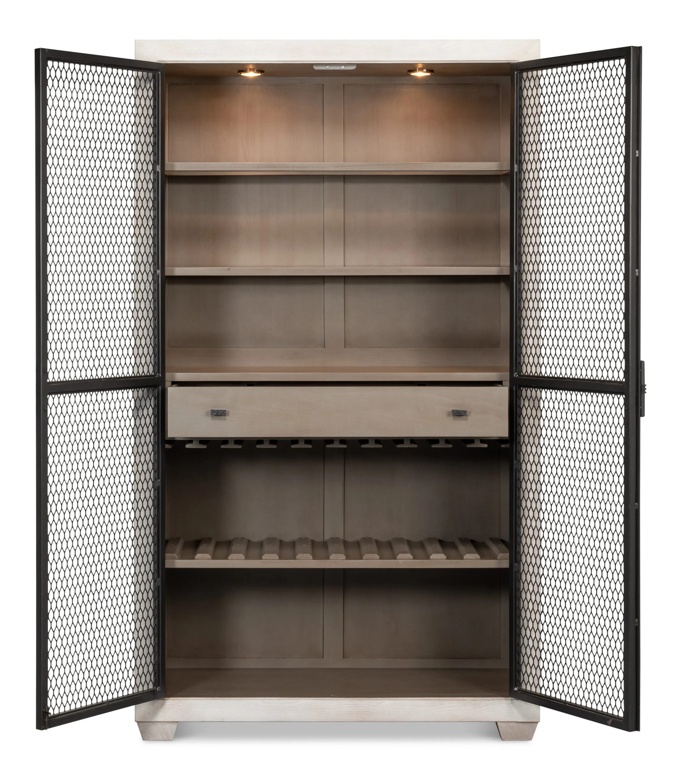 Sarreid - Vineyards Bar Cabinet - White - Traditional