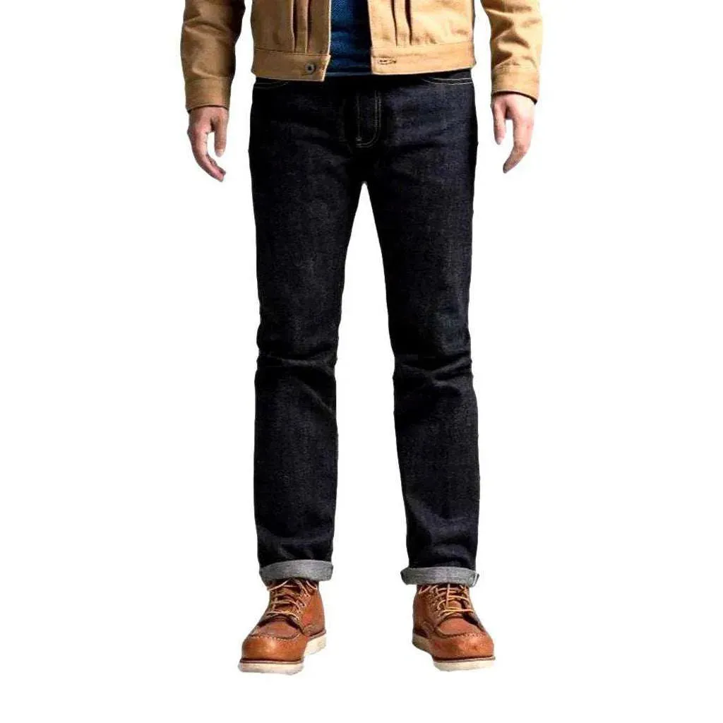 Slim dark wash men's selvedge jeans