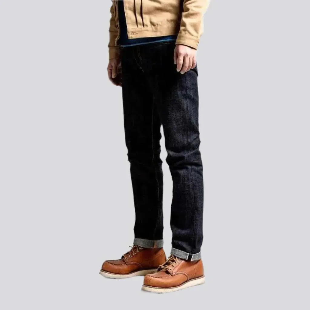 Slim dark wash men's selvedge jeans