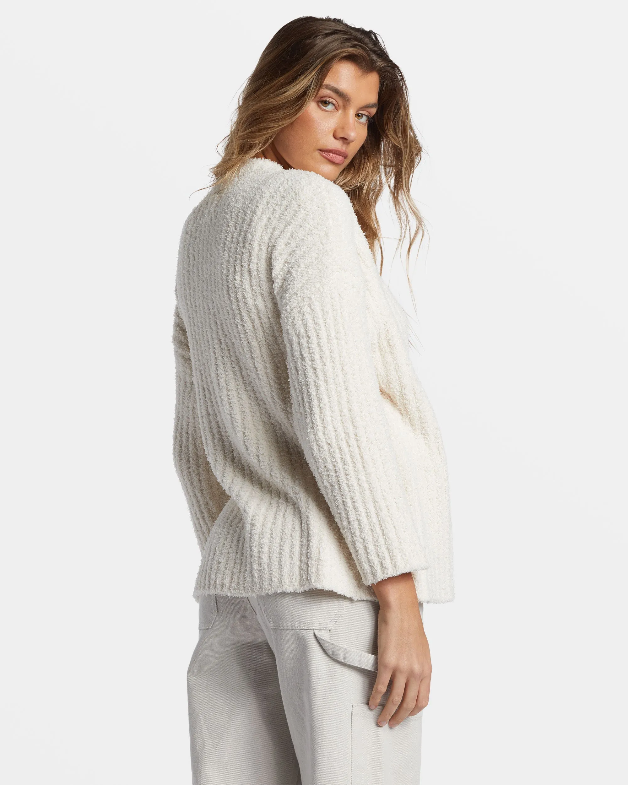 Soft Sand Wrap Cardigan - White Cap