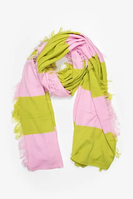 Stripe Scarf - Chartreuse/Bubblegum