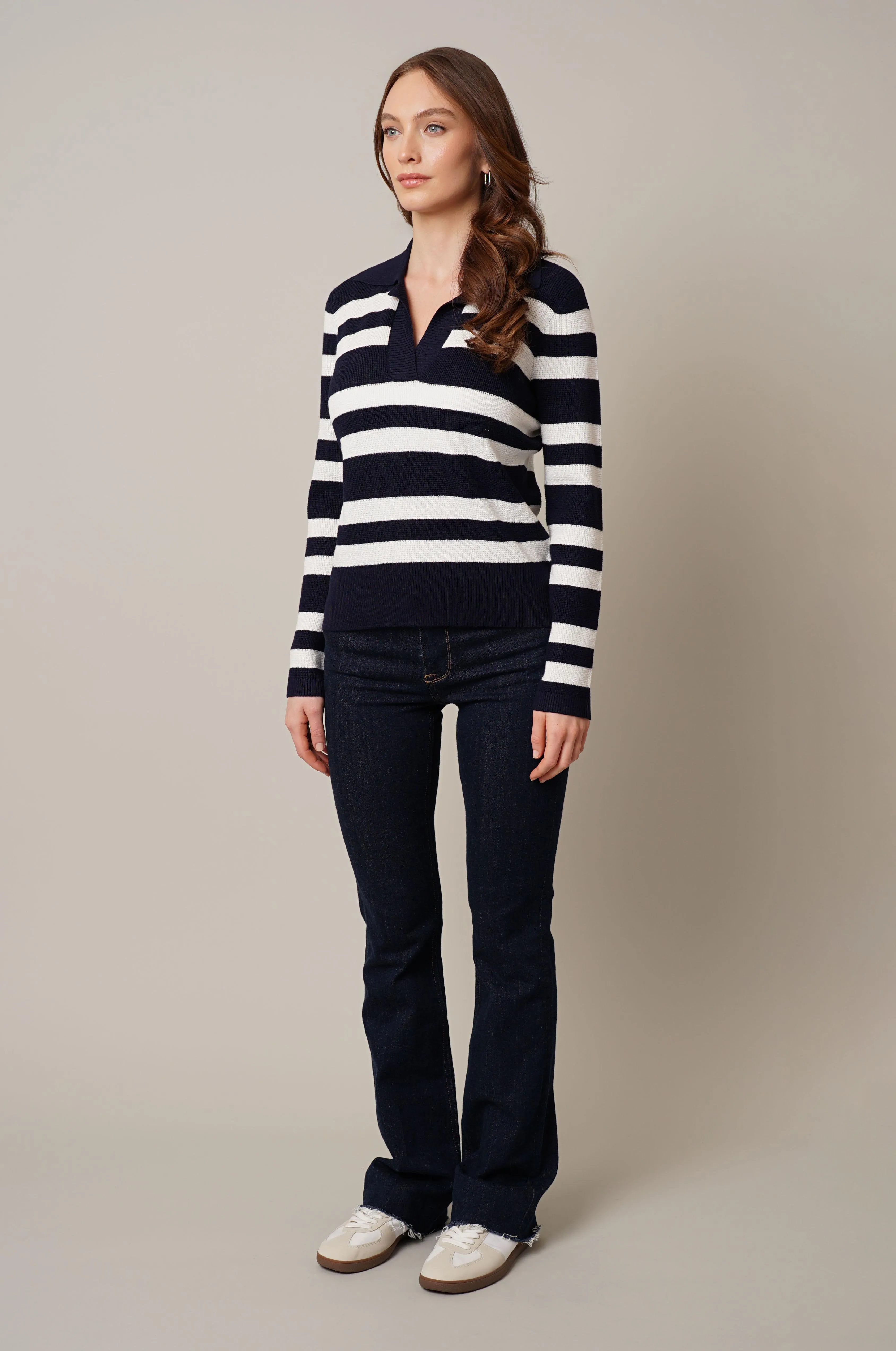 Striped Collared Pullover