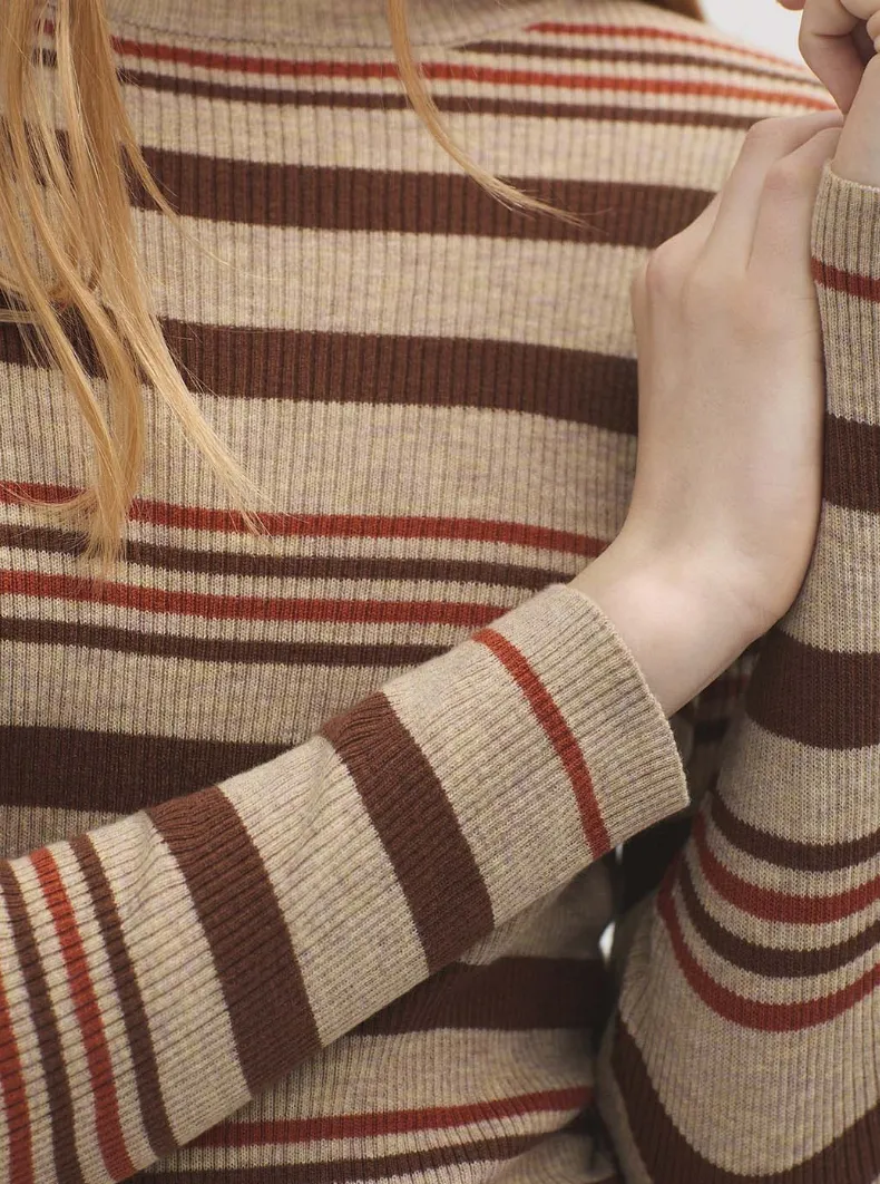 Striped Sweater in Tan Stripe