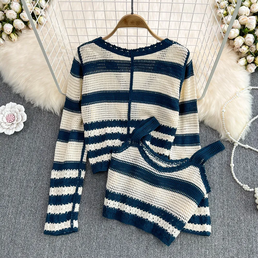 Stylish Two Piece Cardigan Sweater    S412