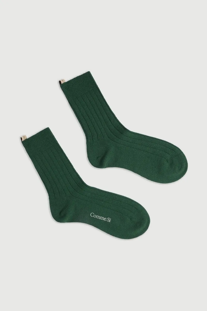 The Cashmere Sock in Forest