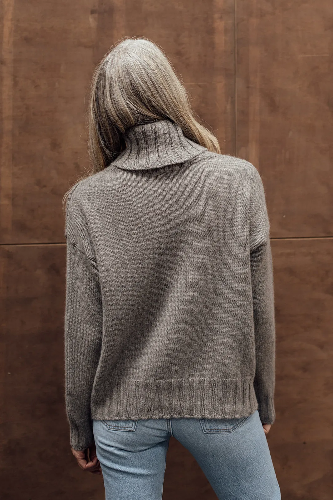 The Connie Merino Angora Polo Neck - Mocha