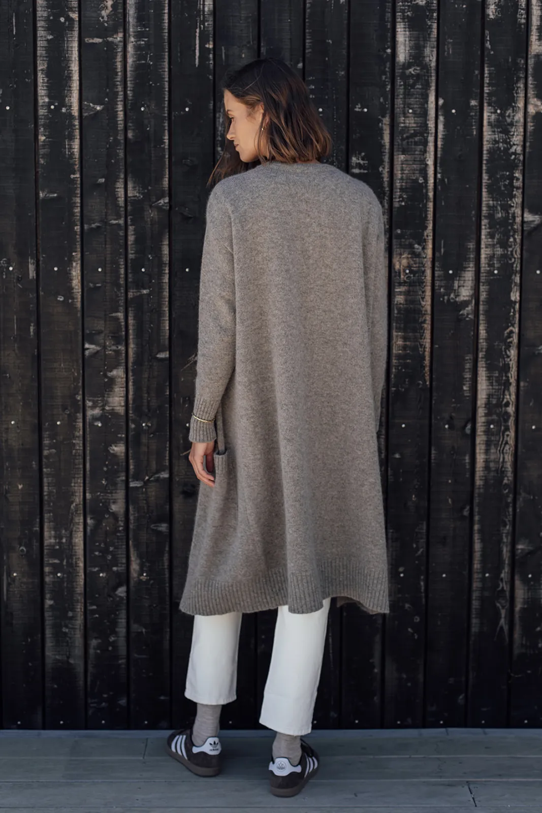 The Merino  Angora Cardigan Mocha