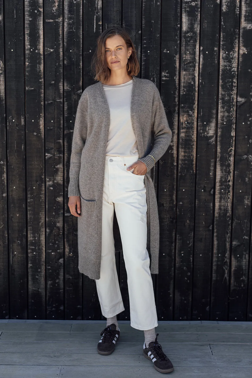 The Merino  Angora Cardigan Mocha