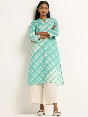 Utsa Lime Floral Cotton Kurta