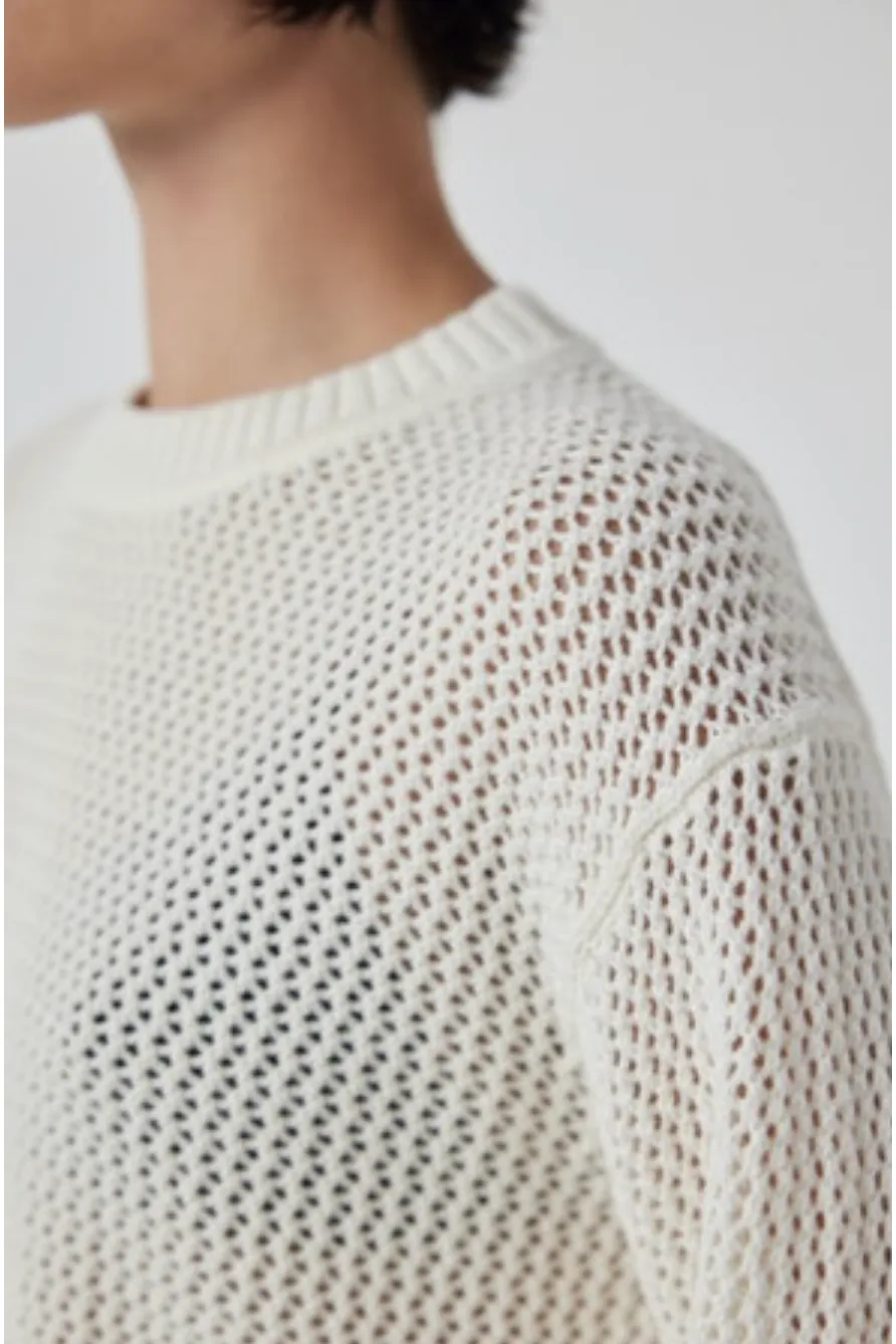 Velvet by Jenny Graham Kanan 06 Mesh Sweater | Milk | Clearance Final Sale