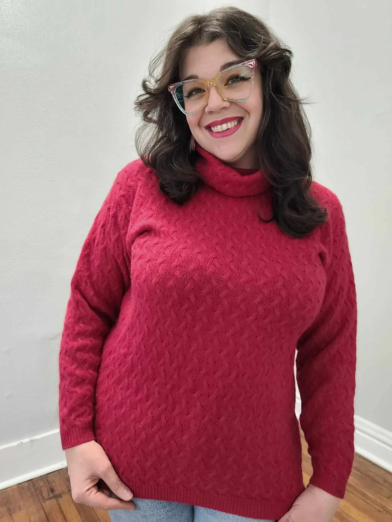 Vintage 80's Red Turtle Neck Sweater