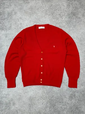 Vintage Christian Dior Red Knit Cardigan