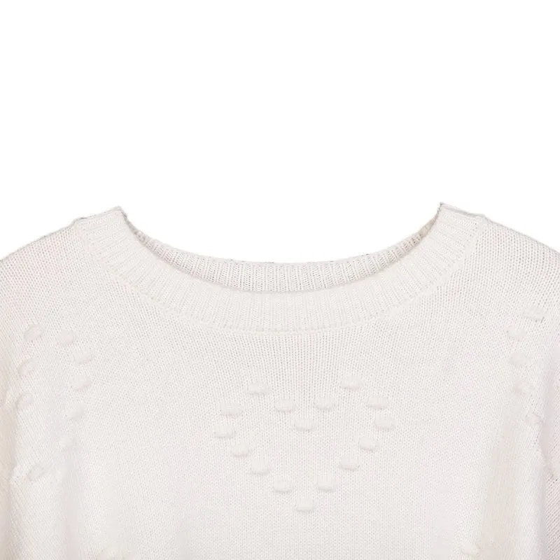 White Jacquard Woolen Sweater