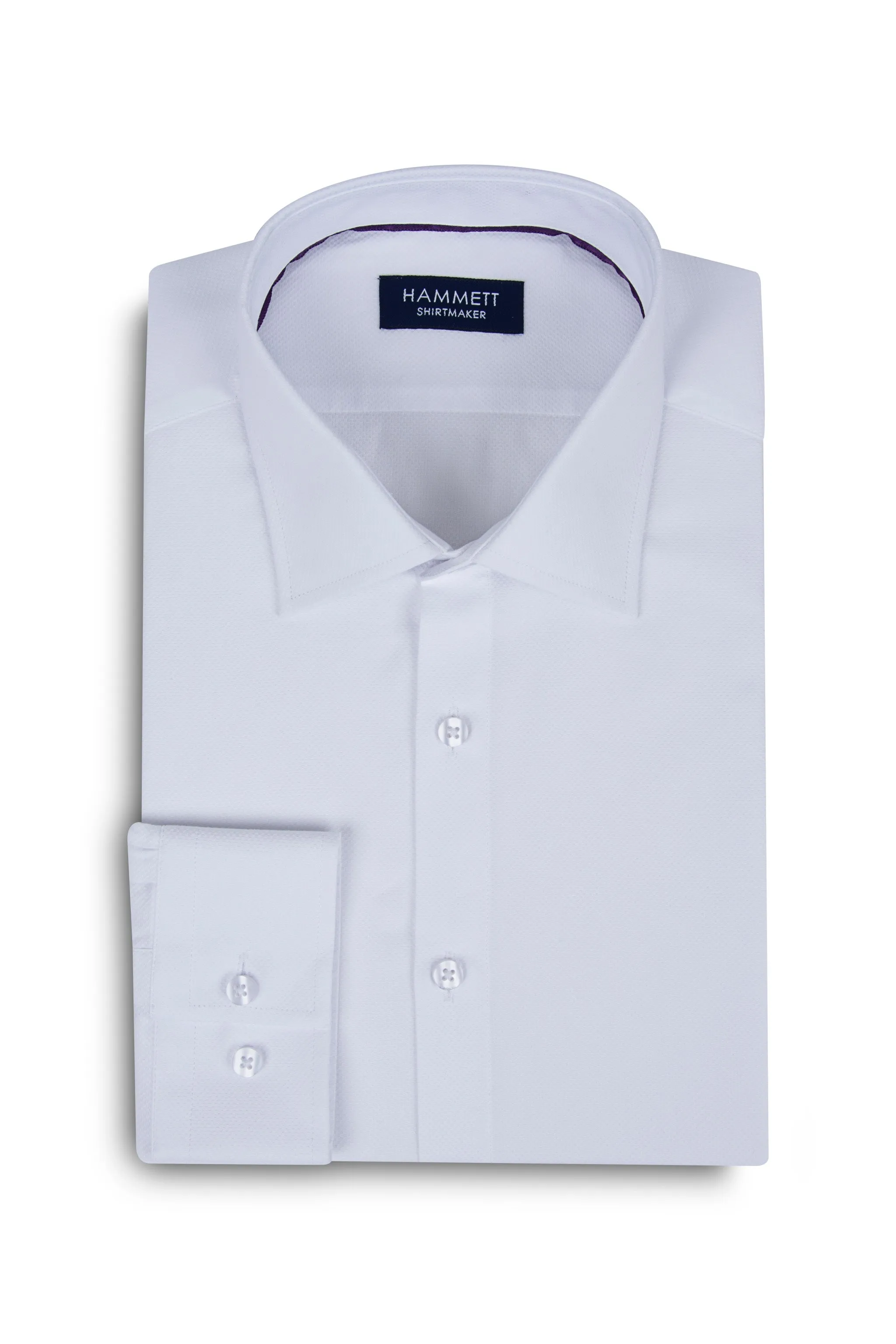 White Self Micro Basket Weave Men's Shirt