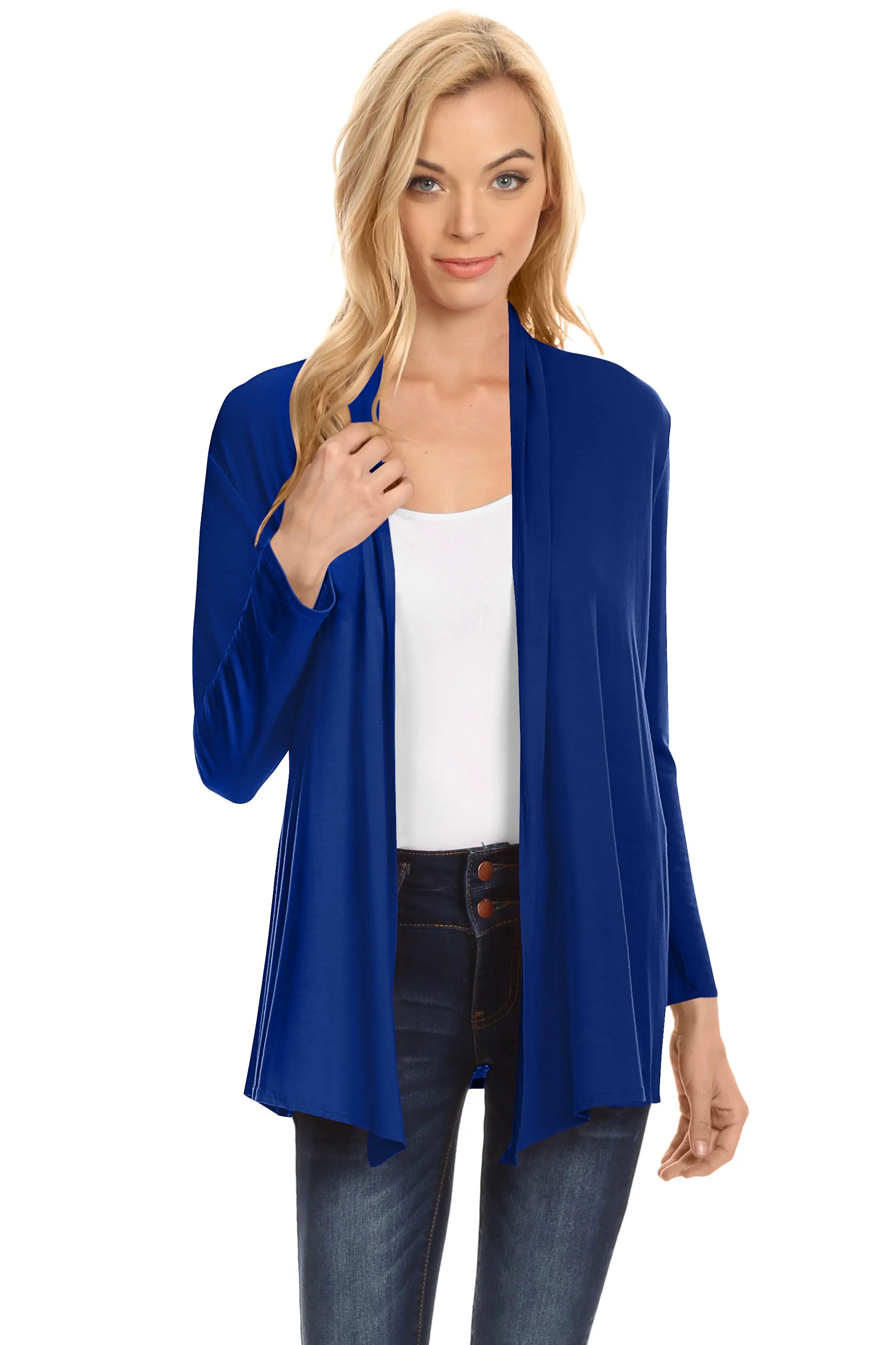 Womens Open Drape Cardigan Reg and Plus Size Cardigan Sweater Long Sleeves - USA